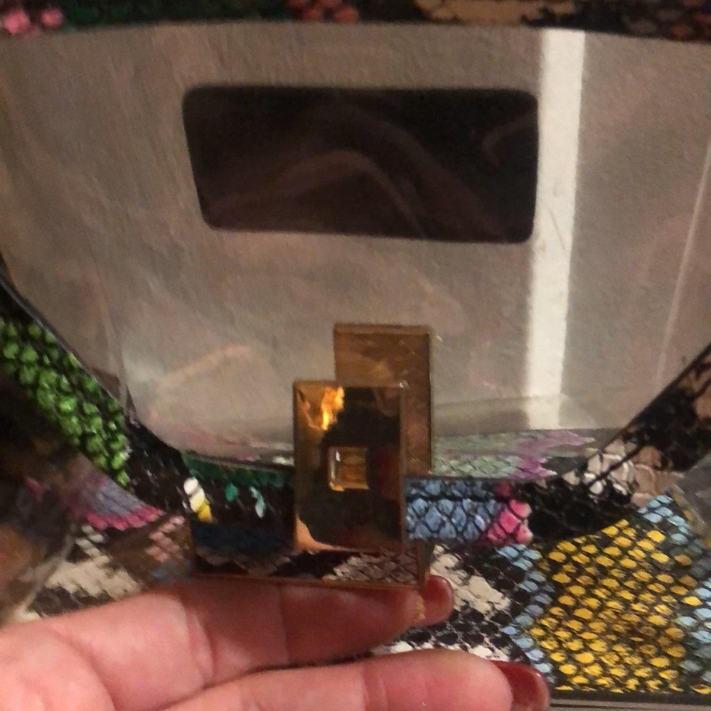 🌺- EUC Tiny Clear Bag / Crossbody Faux Snakeskin Strap Multiple Colors. - Picture 6 of 8